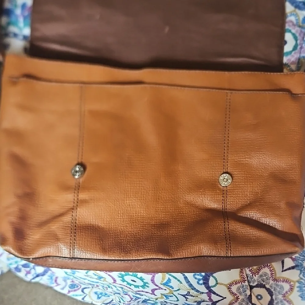 Fossil Brown Leather Messenger Bag